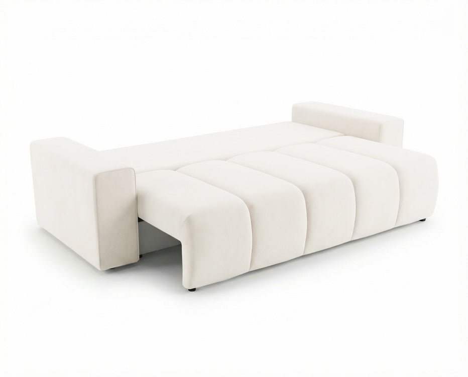 Designer 3 Sitzer Sofa Vena mit Stauraum und Schlaffunktion in Samt