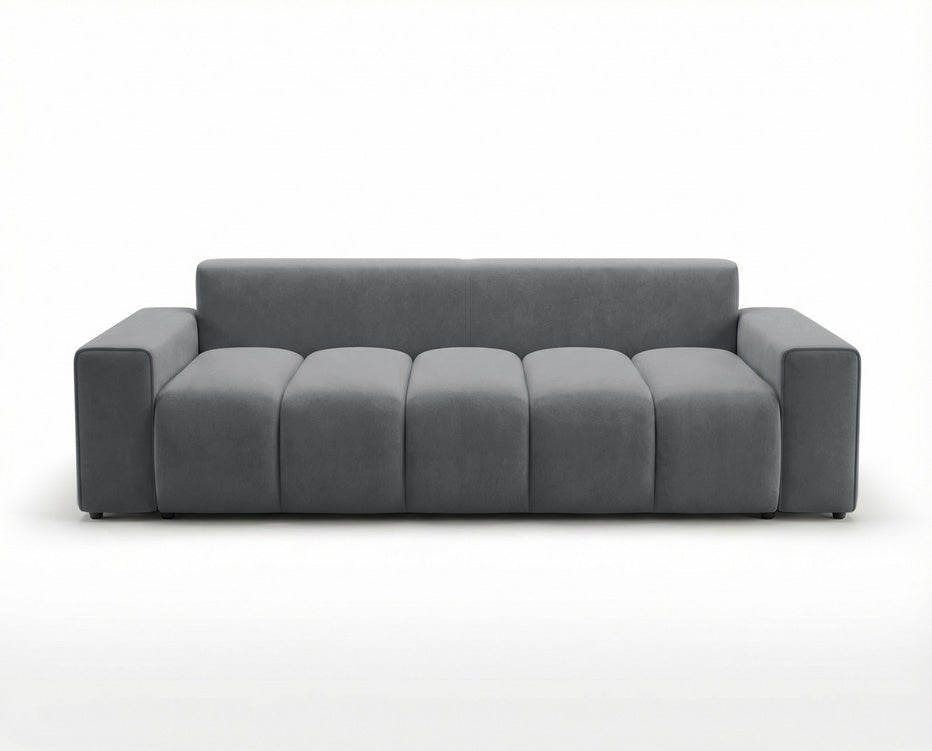 Designer 3 Sitzer Sofa Vena mit Stauraum und Schlaffunktion in Samt