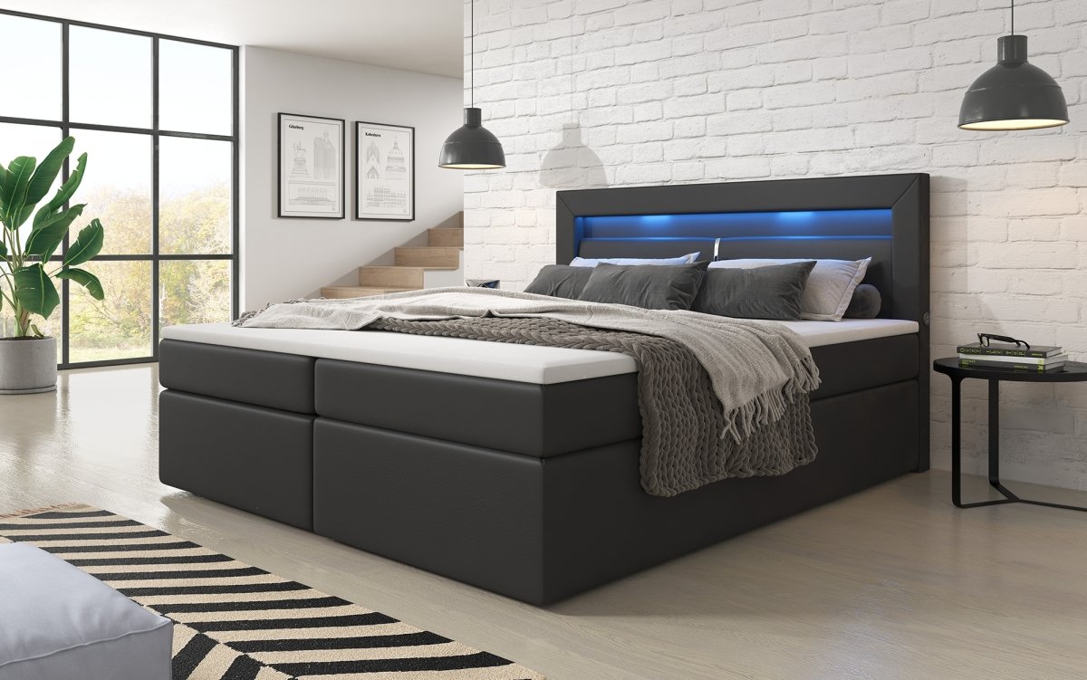 OUTLET - Boxspringbett Repos mit LED und USB - Luxusbetten24