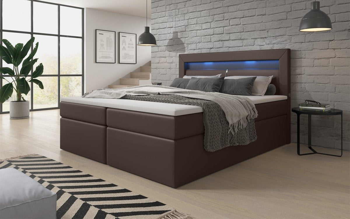 OUTLET - Boxspringbett Repos mit LED und USB - Luxusbetten24