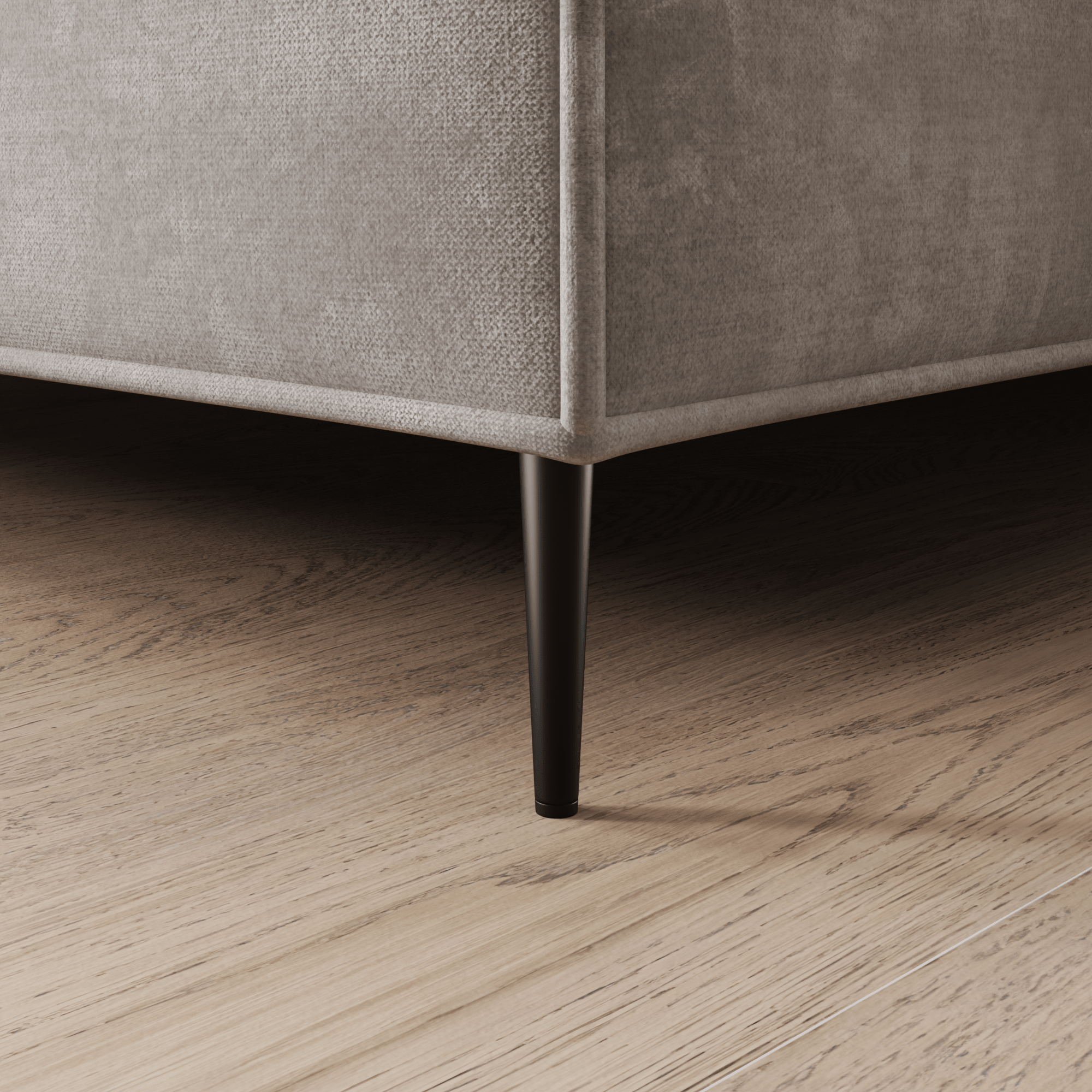 Vlastná čalúnená posteľ: nohy