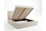 Designer Polsterbett Siena in Samt – Beige