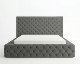 Designer Polsterbett Siena in Samt – Grau