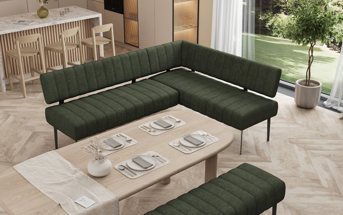 Essbank-Set Montero aus robustem Stoff mit Metallbeinen