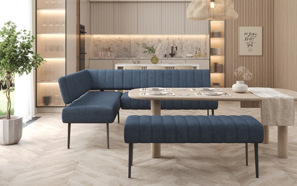 Essbank-Set Montero aus robustem Stoff mit Metallbeinen