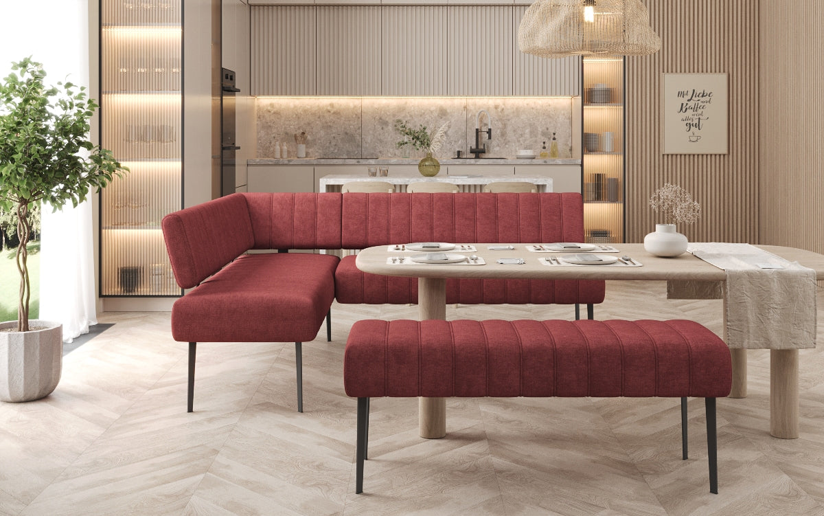 Essbank-Set Montero aus robustem Stoff mit Metallbeinen