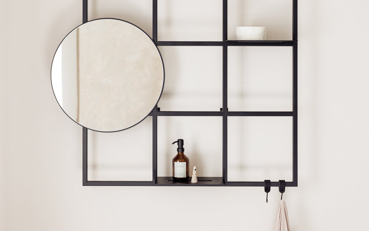 Nástenný regál Rivo – flexibilný kovový regál so zasúvacím systémom