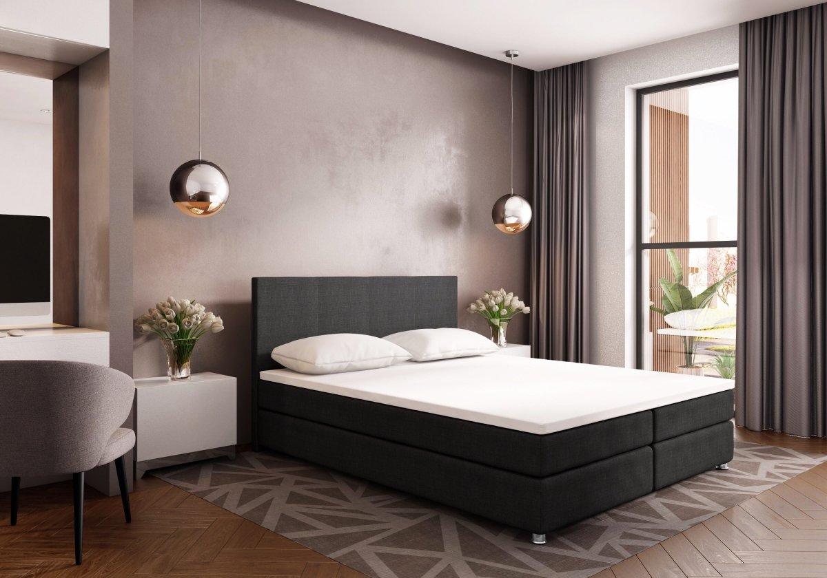 Boxspringbett Athene Dunkelgrau - Luxusbetten24