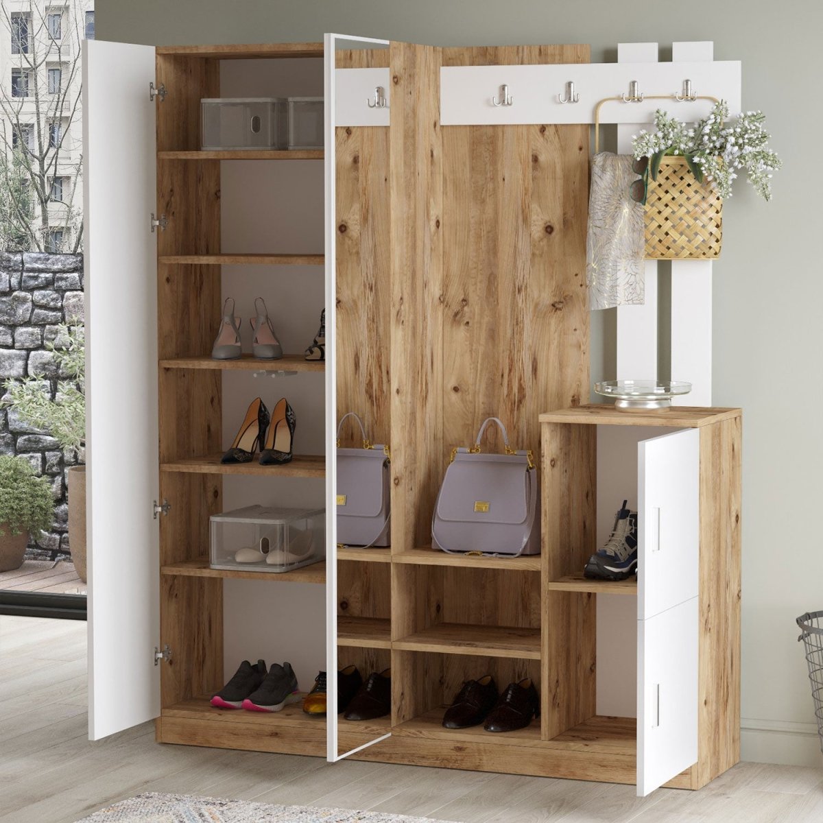 Designer Garderobe Milazzo inkl. Spiegel - Luxusbetten24
