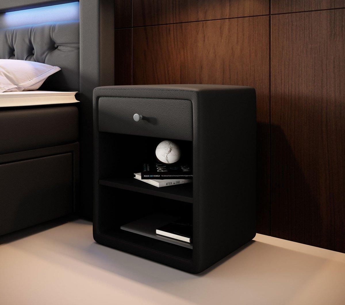 Designer Nachttisch Sky (Kunstleder) - Luxusbetten24