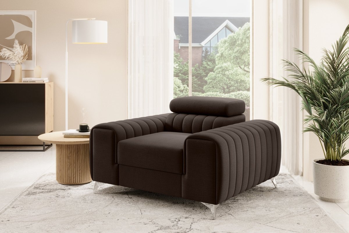 Designer Sessel Linuro mit verstellbarer Kopflehne - Luxusbetten24