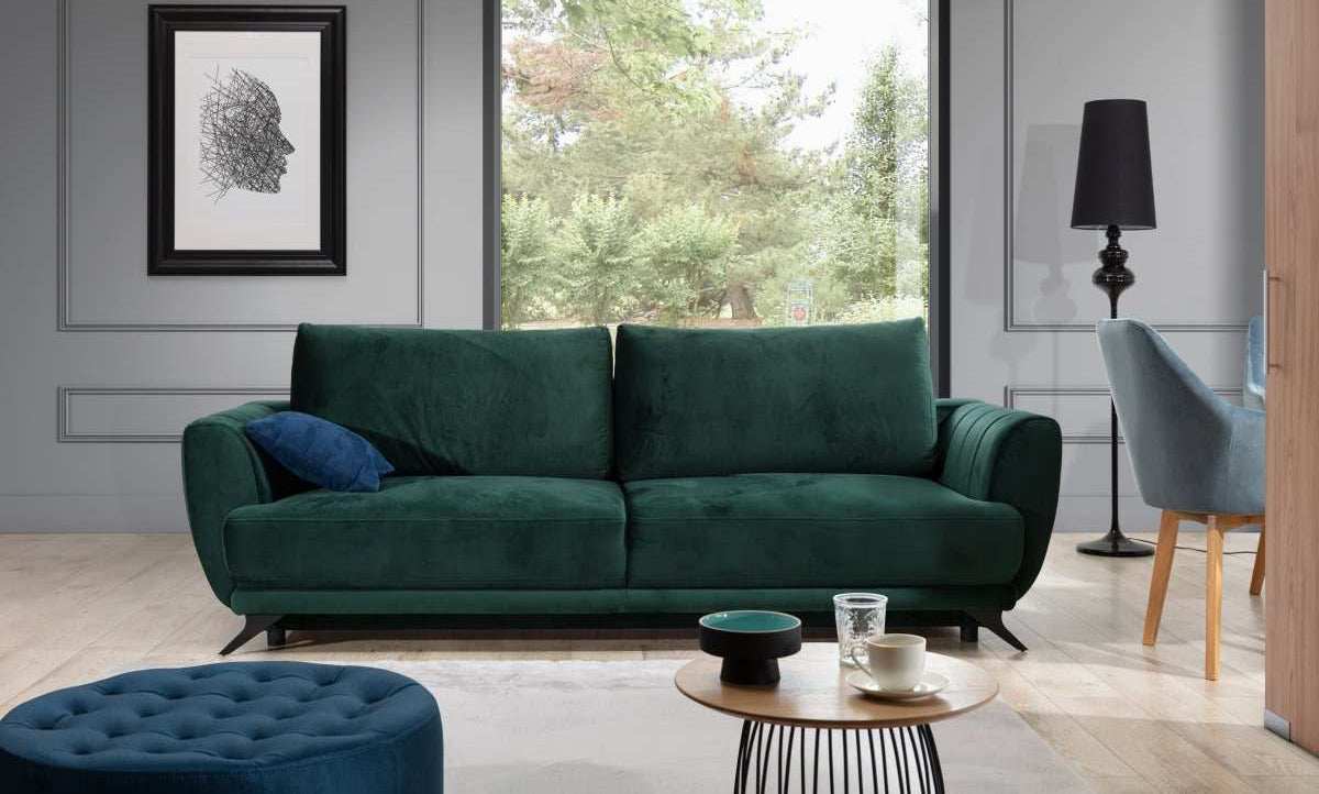 Designer Sofa Megan mit Schlaffunktion und Stauraum - Luxusbetten24