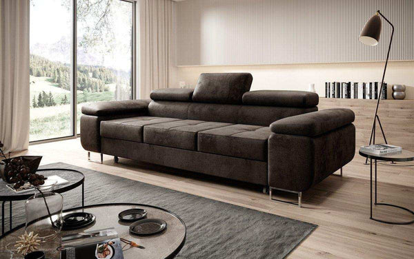 Designer 3er Sofa Siera mit Schlaffunktion in Samt